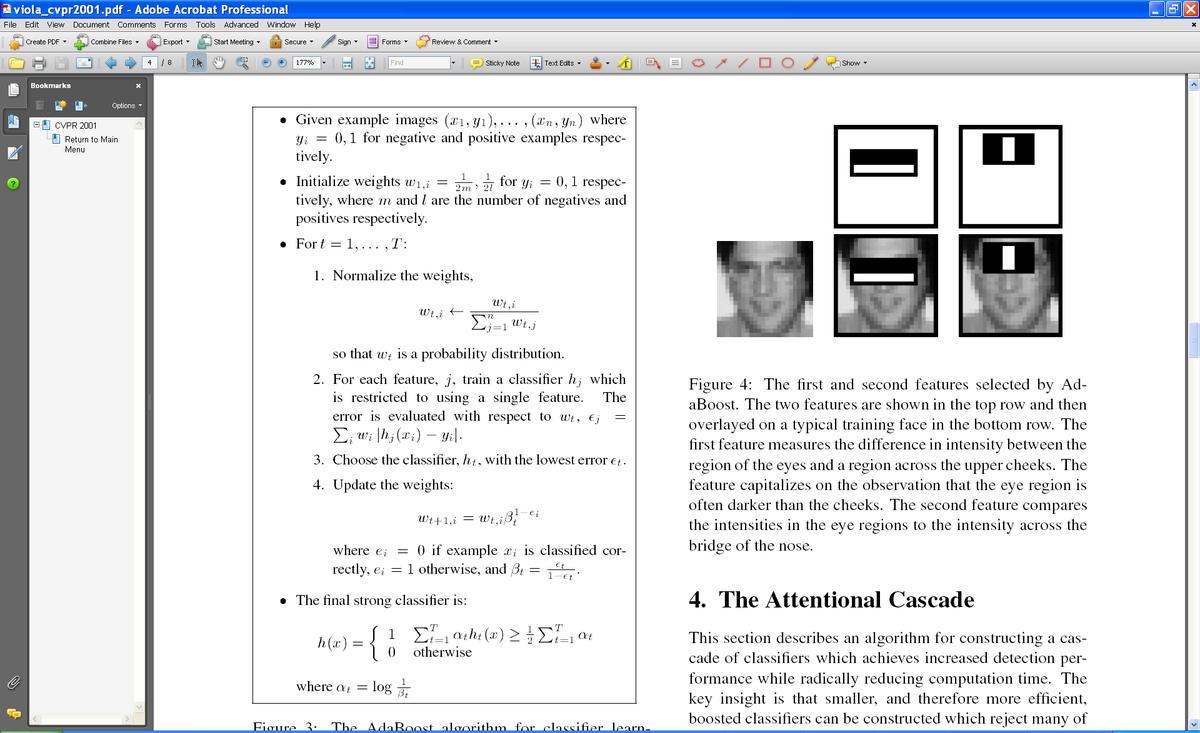 AdaBoost / Viola-Jones algorithm paper
