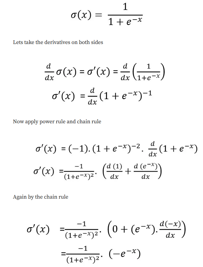 Sigmoid derivative proof part 1