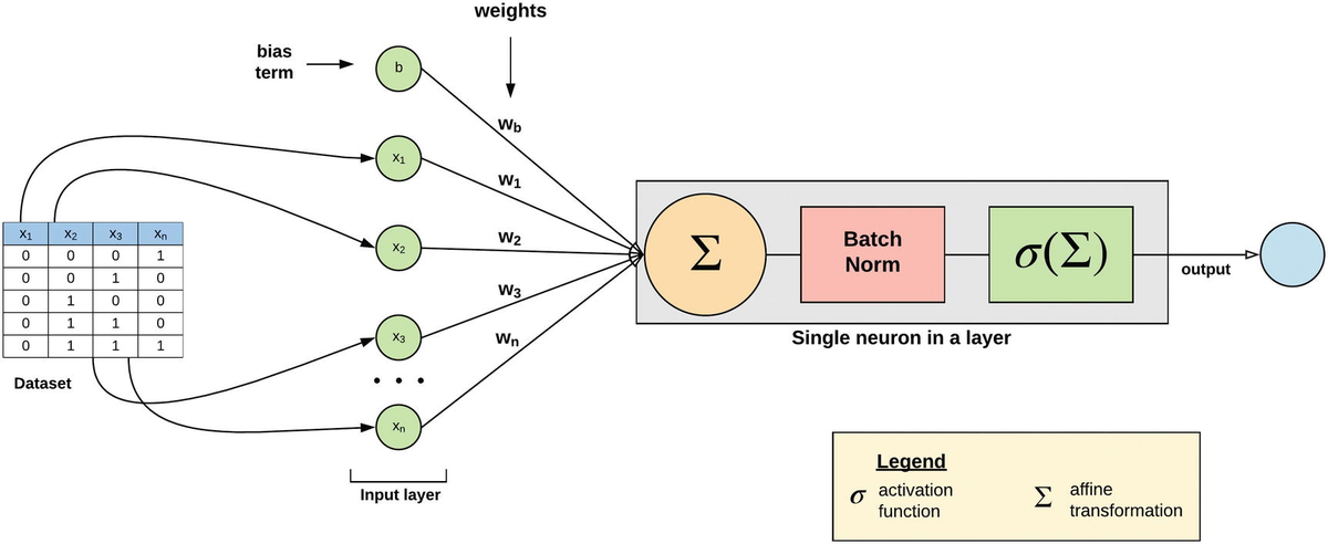 Batch normalization placement in neuron pipeline